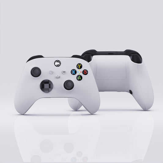 Battle Beaver Basic Pick Controller for Xbox Series X/S with Rumbles In, TMR, A/B Rear Buttons, Carrying Case Robot White