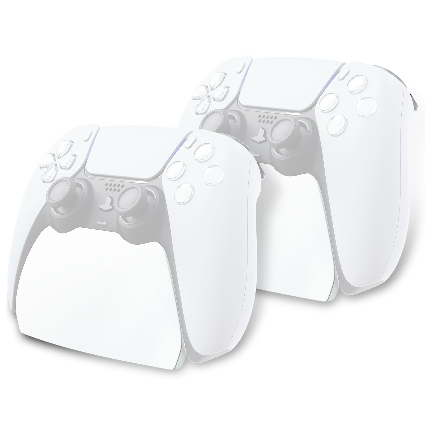 playvital 2 Pack Controller Display Stand for ps5  Gamepad Stand Desk Holder for ps5 Controller Accessories with Rubber Pads  White