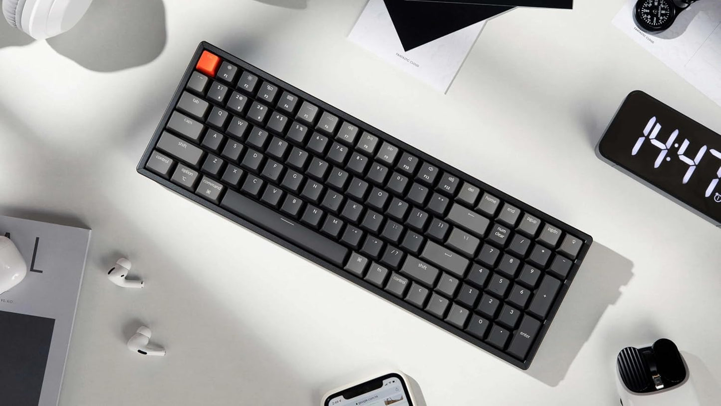 Keychron K4 RGB Mechanical Keyboard, 96% Layout, Bluetooth/USB Wired, Gateron G Pro Red Switch, Model K4J1