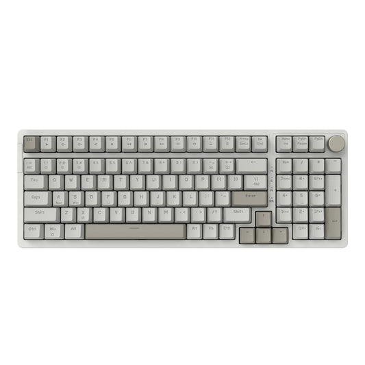 FIRSTBLOOD ONLY GAME. AK992 Retro Wired Mechanical Keyboard  98 Keys Full Layout  Hot-Swappable USB Gaming Keyboard with Red Switches  Multimedia Keys Knob  Blue Backlit  Anti-Ghosting  Grey
