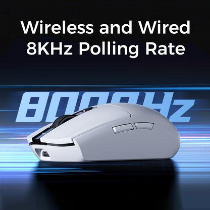 MCHOSE G3 Ultra Wireless Gaming Mouse - 26K DPI, Tri-Mode, 130 Hours Battery Life, 64g Weight, White