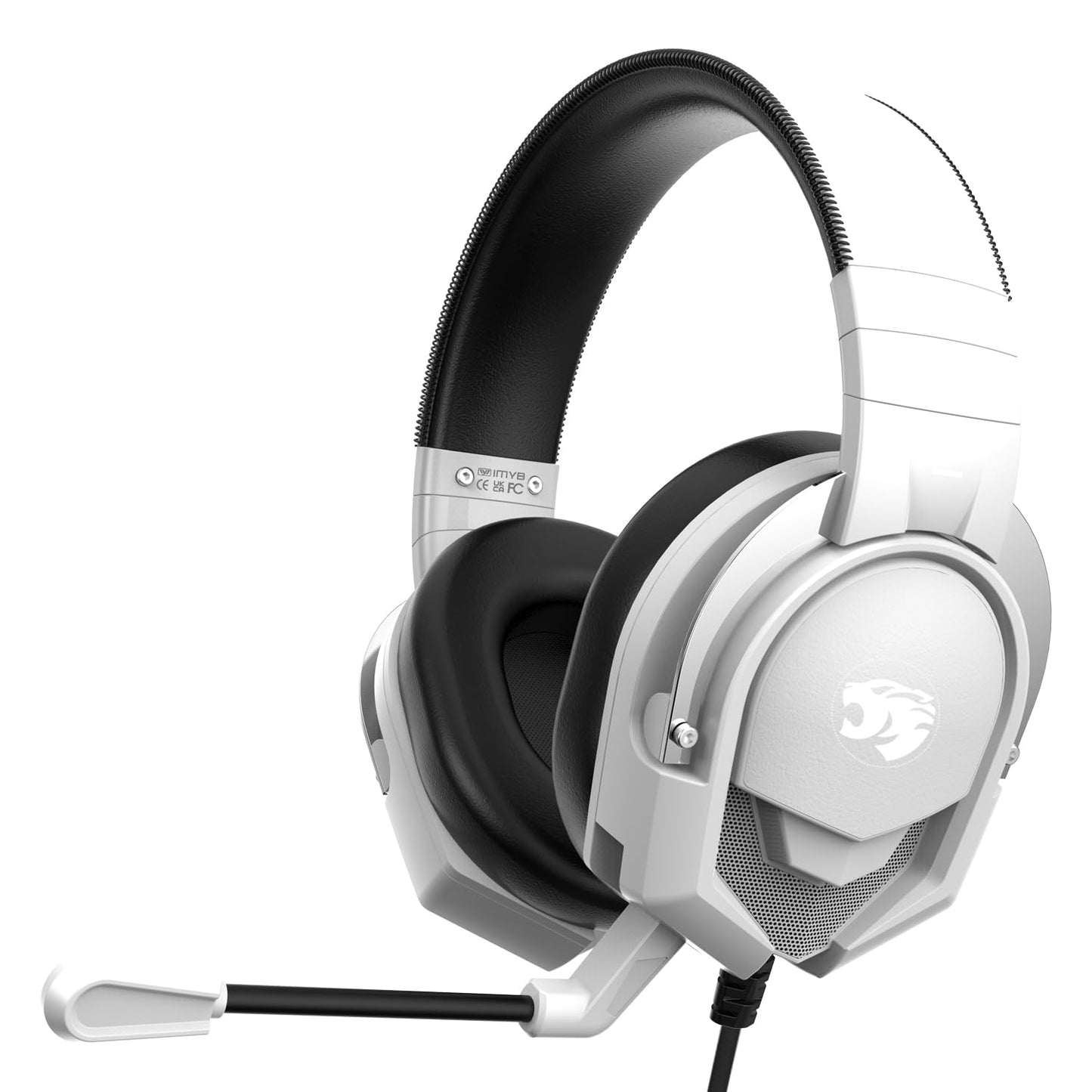 IMYB A88 Gaming Headset with Microphone  Stereo Wired Noise Cancelling Over-Ear Headphones with Mic for Pc  Ps5  Xbox One Series X/s  Ps4  Computer  Laptop  Mac  Nintendo  Gamer (White)