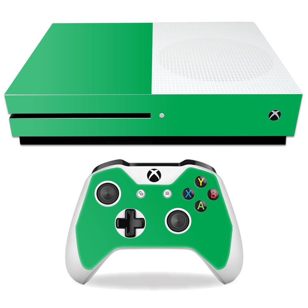 MIGHTY SKINS Xbox One S Skin - Solid Green Vinyl Decal Wrap, Durable & Protective, Easy to Apply & Remove, Model MIXBONES-Solid Green