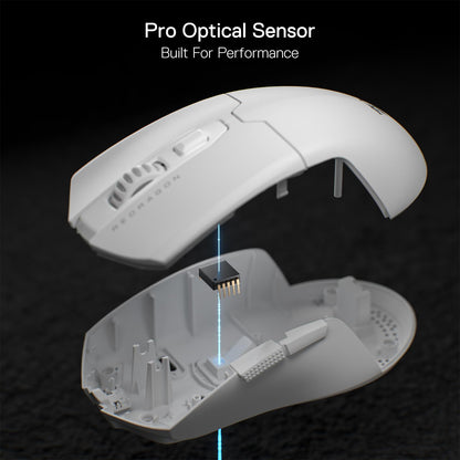 Redragon M995 Wired Gaming Mouse - 26000 DPI, 6 Programmable Buttons, 5 Backlit Modes, Ultra Lightweight, White