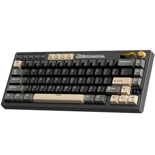 RK ROYAL KLUDGE M65 Wireless Gaming Keyboard with Volume Knob  60% Hot Swappable Mechanical Keyboard 2.4G/BT/USB-C  Gasket Mount  Battery Display  PBT Keycaps  Hot-Swappable Cream Switch  Black