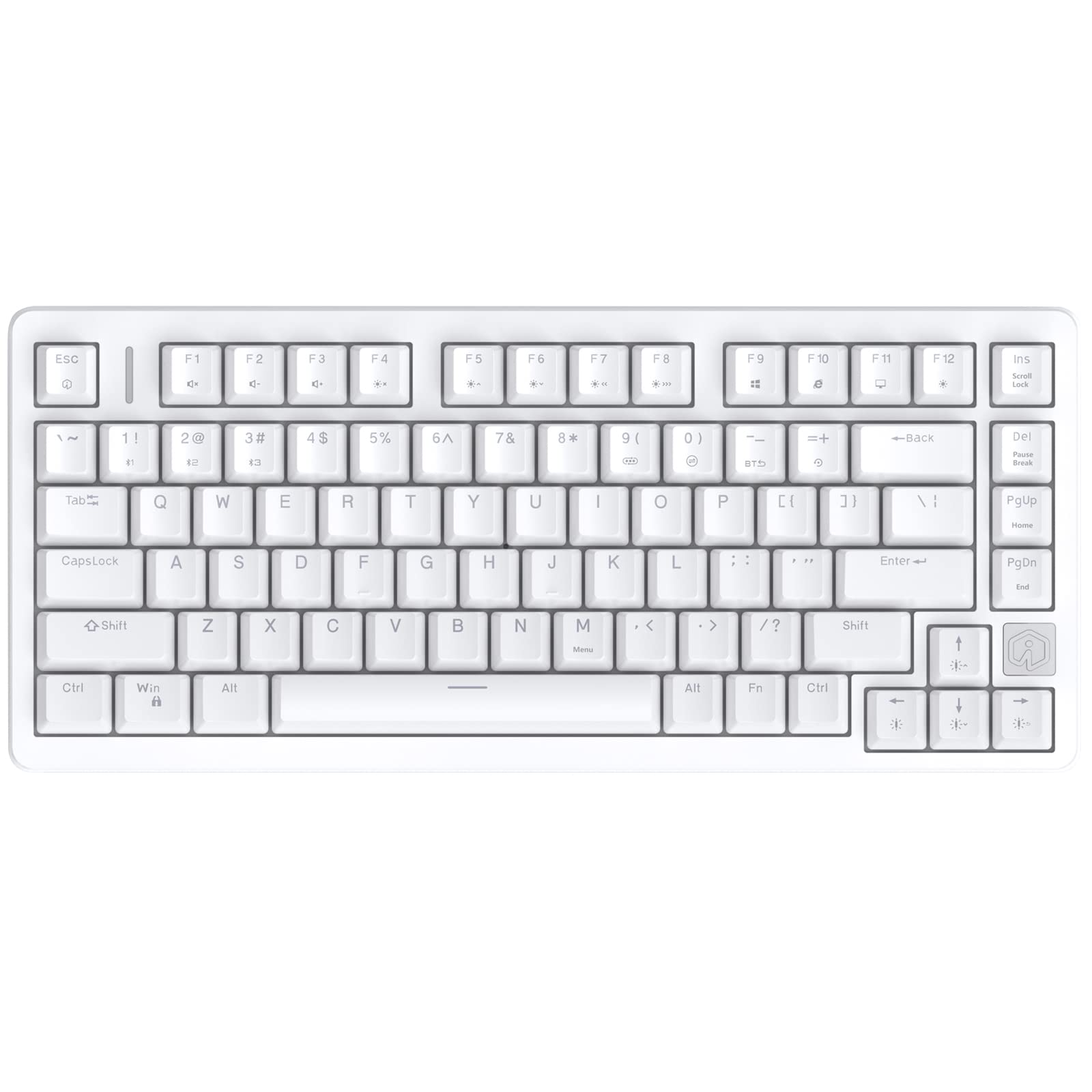 IROK FE75Pro Wireless RGB Mechanical Keyboard, 81 Keys, Hot Swappable, Customizable Backlit, USB-C/Bluetooth, White