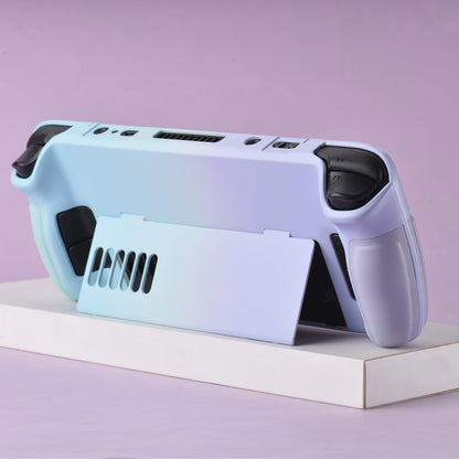 UYIYE Kickstand Case for Steam Deck - Protective Accessory, Beige/Orange, Model: CASE-STEAM-FT02-Orange