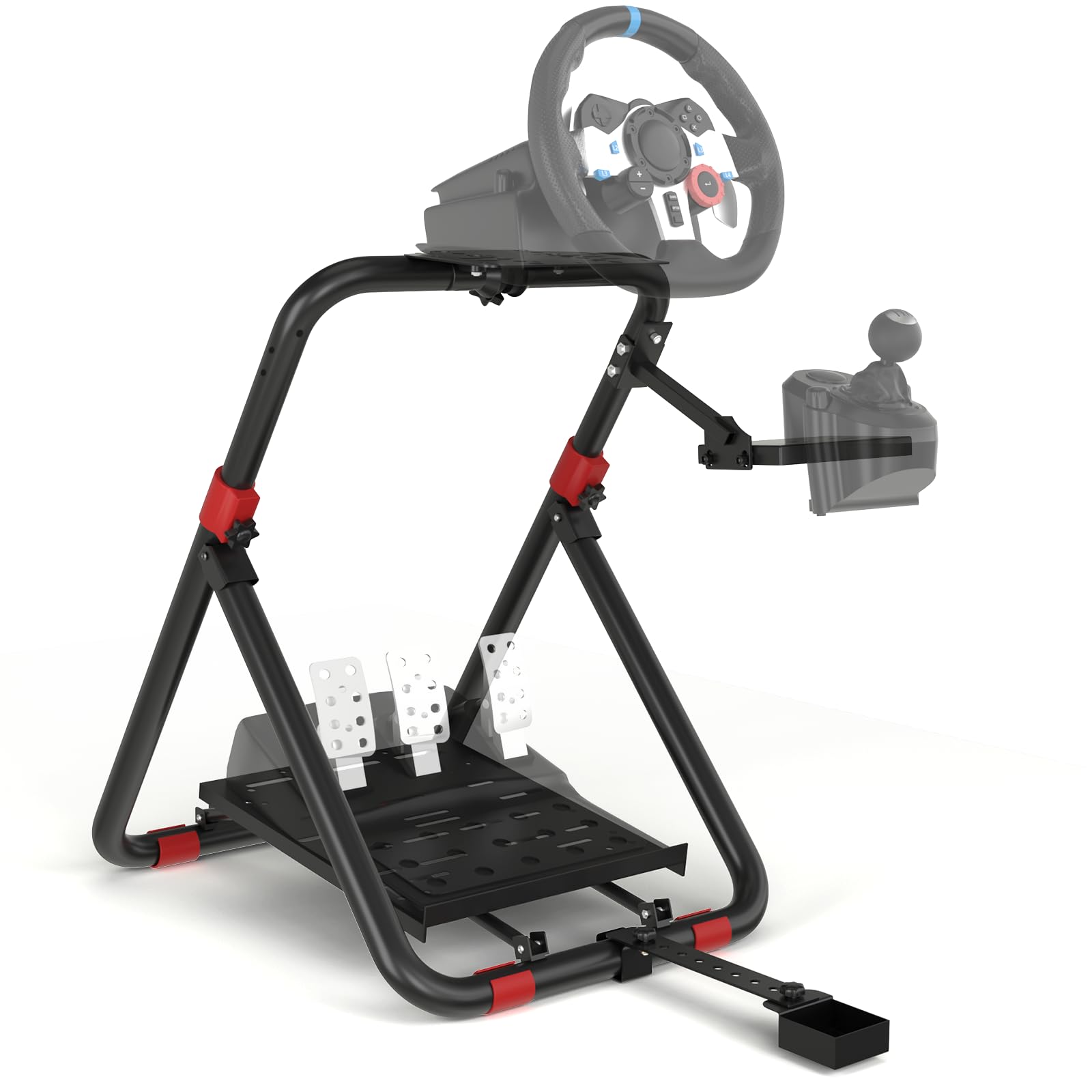 RACGTING Racing Wheel Stand - Foldable Adjustable for Logitech G29/G920/G923, Thrustmaster T248/T300RS - Black - Model T200601