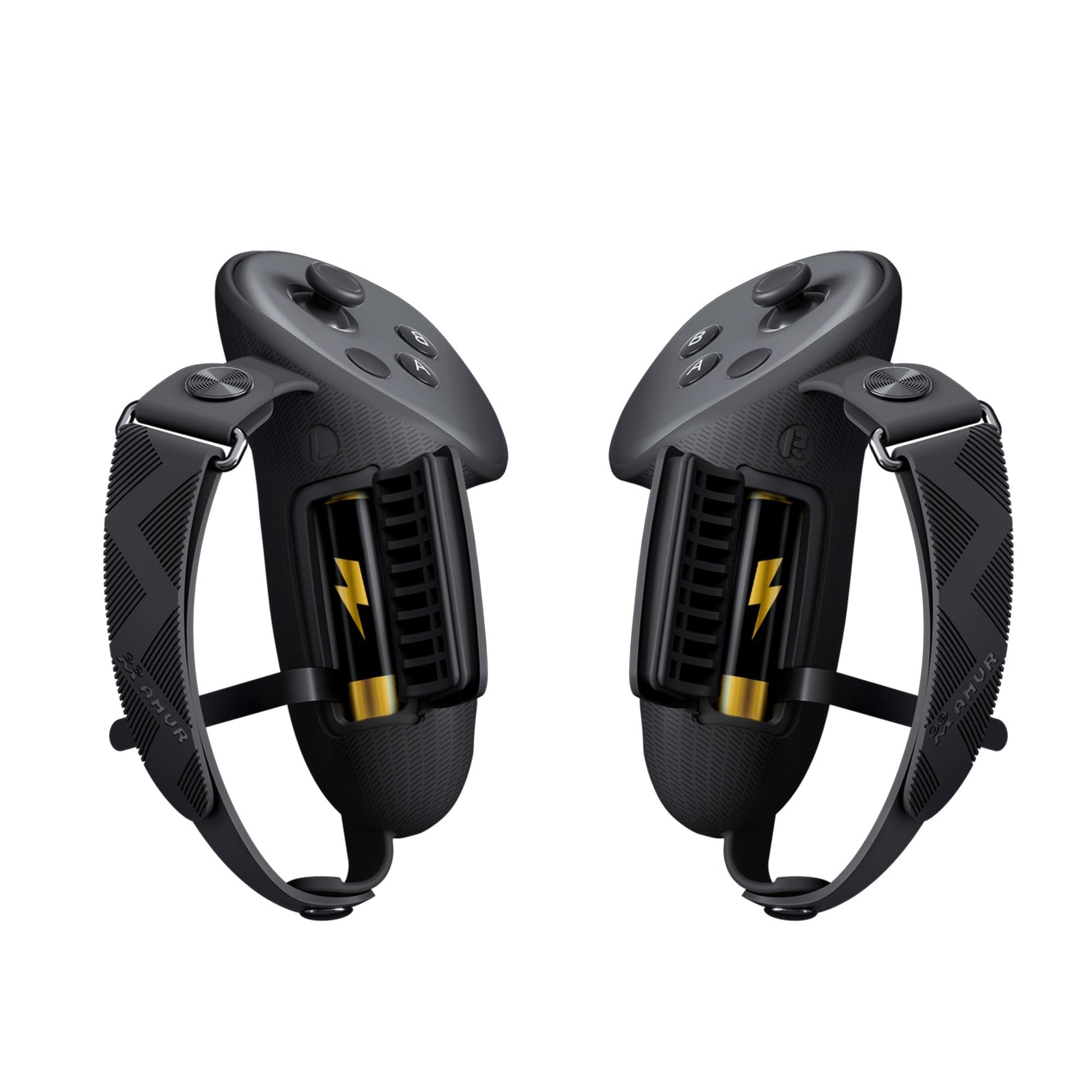 AMVR Upgraded Controller Grips Cover Compatible with Meta/Oculus Quest 3S/Quest 3 Accessories  with Battery Opening Cover and Knuckle Straps Protector