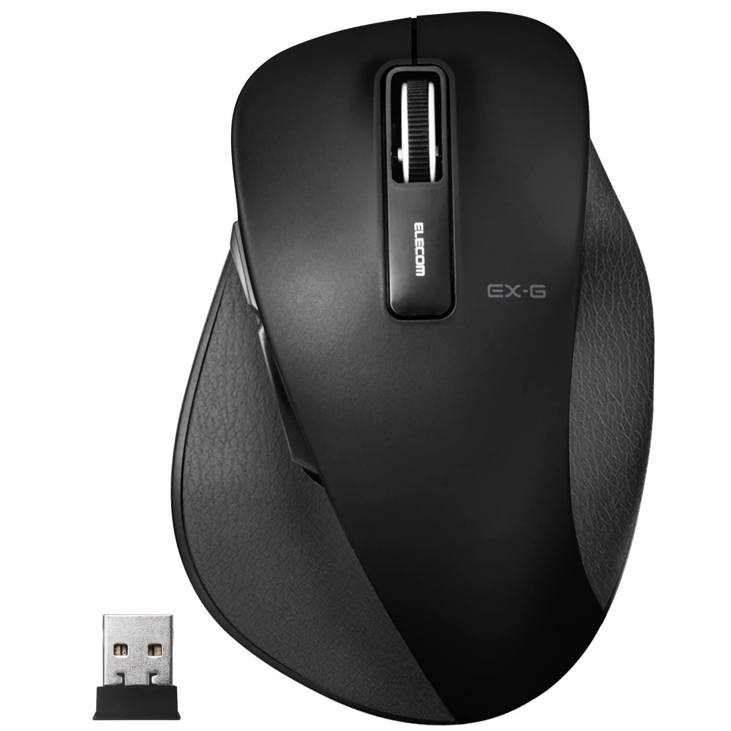 ELECOM Wireless Mouse 2.4GHz Ergonomic Design with USB Nano Receiver, Silent, Quiet Click 5 Button, for Windows and Mac, Large S