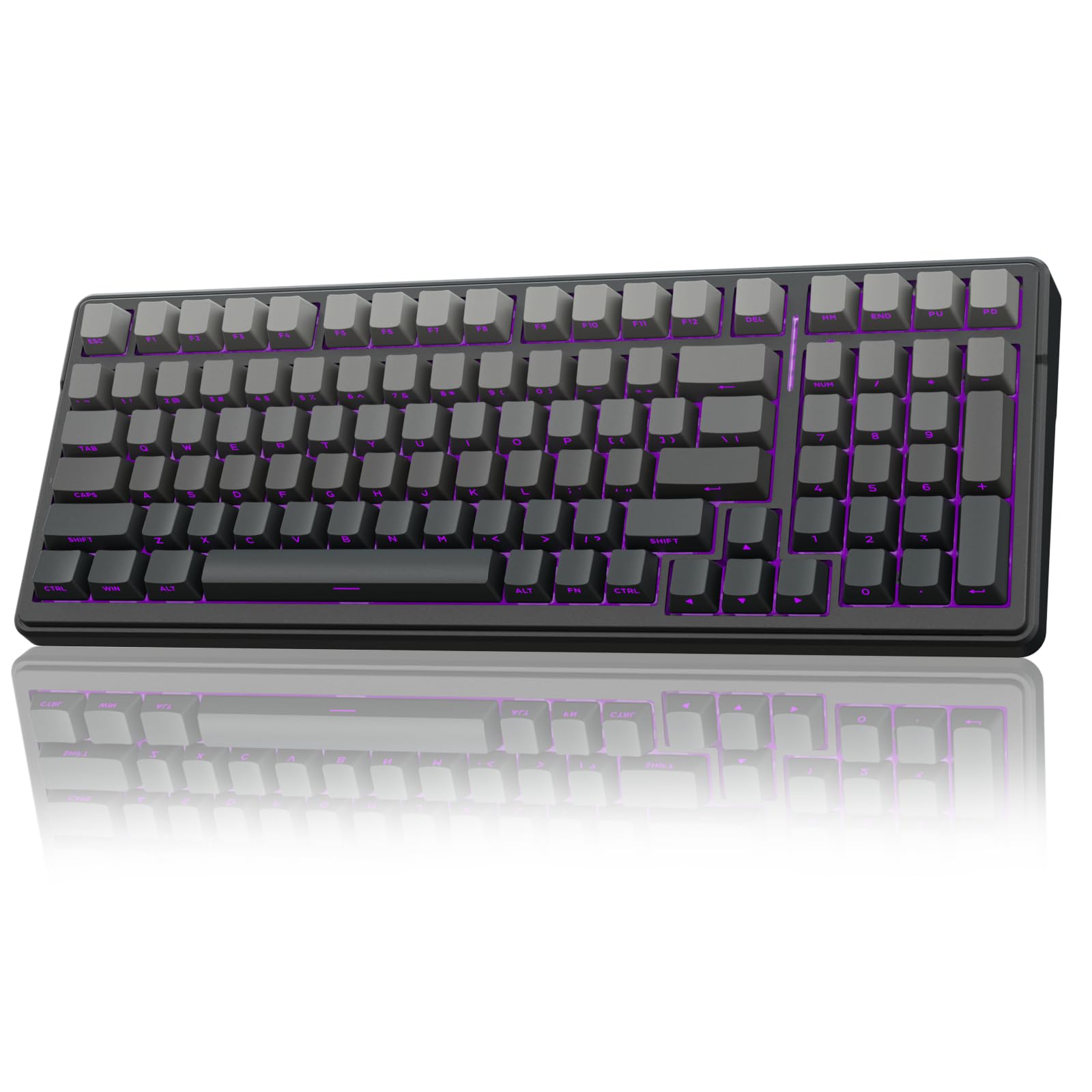 AULA F99 Pro Wireless Mechanical Keyboard Gasket Structure Hot Swappable Custom Keyboard RGB Backlit Creamy Sound Side Printed PBT Keycaps 2.4GHz/USB-C/BT5.0 Computer Gaming Keyboards