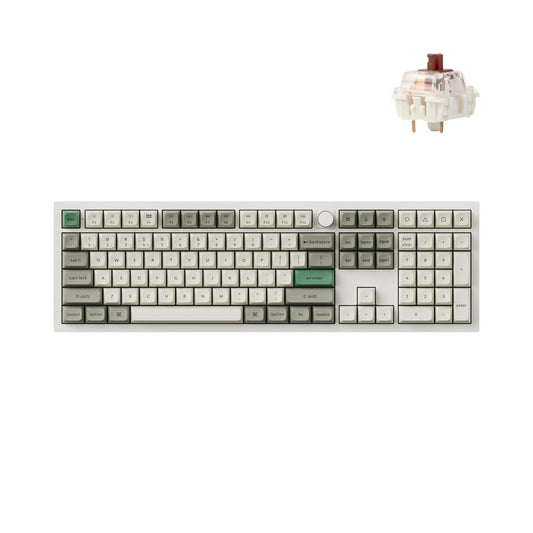 Keychron Q6 Max QMK/VIA Bluetooth Wireless /2.4 GHz/USB-C Wired Custom Mechanical Keyboard  Full Size Programmable Knob RGB Backlit Hot-Swappable Gateron Brown Switch for Mac Windows Linux - White