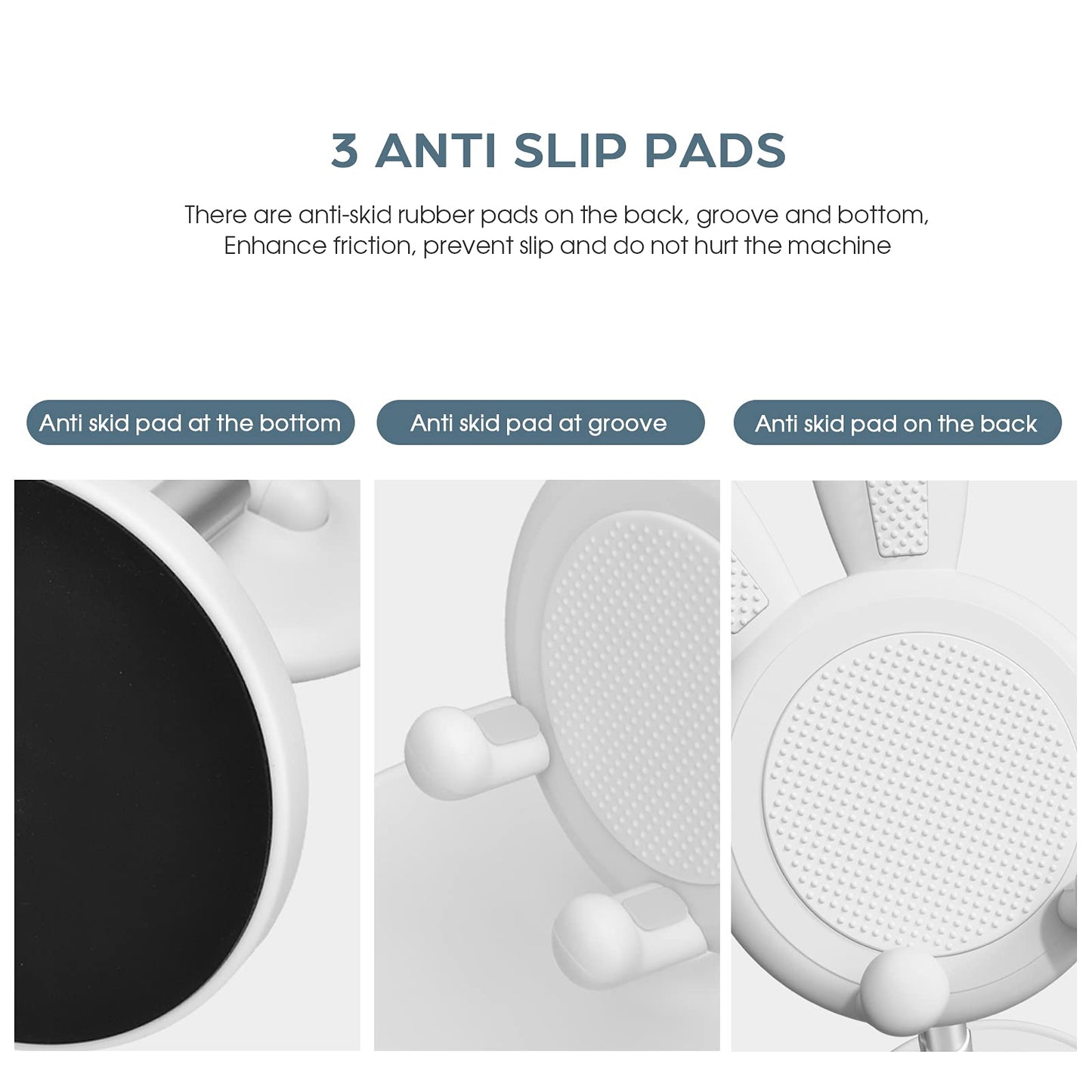 OATSBASF Adjustable Bunny Cell Phone Stand for Desk, Thick Case Friendly, White, Model TZZJ-P