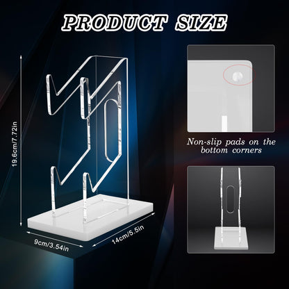 FYY Game Controller Holder - 2-Tier Acrylic Stand with Headphone Holder, Universal for Nintendo Switch, Xbox, PS5/PS4, White, Model 1897