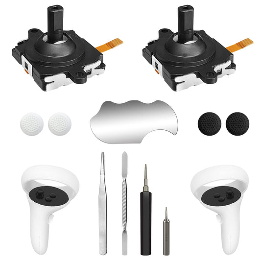 Joystick Replacement Kit for Oculus Quest 2 Controller  OLCLSS Accessories for Oculus Quest 2 Controller and Meta Quest 2 Controller(Black-11-in-1)