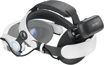 KKCOBVR Q3 PRO Head Strap - 10000mAh Battery, Compatible with Meta Quest 3, Gray White