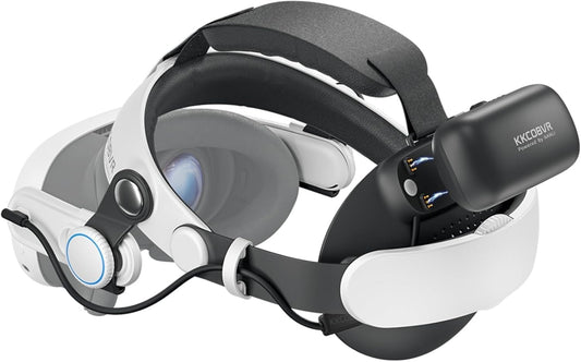 KKCOBVR Q3 PRO Head Strap - 10000mAh Battery, Compatible with Meta Quest 3, Gray White