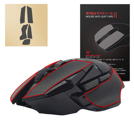 Hotline Games 2.0 Anti Slip Mouse Grip Tape Compatible with Logitech G502 Wired / G502 Wireless Gaming Mouse Skins Sweat Resistant Cut to Fit Easy to Apply Professional Mice Upgrade