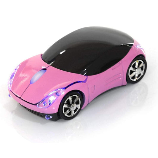 ASHATA 2.4G Wireless Car Mouse with USB Reciver 1600DPI Optical Mouse for PC Computer Laptop Tablet  High Precision Cute Mouse for Win XP/Vista/Win7/ME/2000/for Mac OS (Pink)