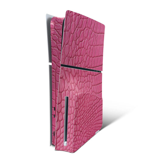 MightySkins Skin Compatible with Playstation 5 Slim Disk Edition Console Only - Pink Gator Skin | Protective  Durable  and Unique Vinyl Decal wrap Cover | Easy to Apply | Made in The USA