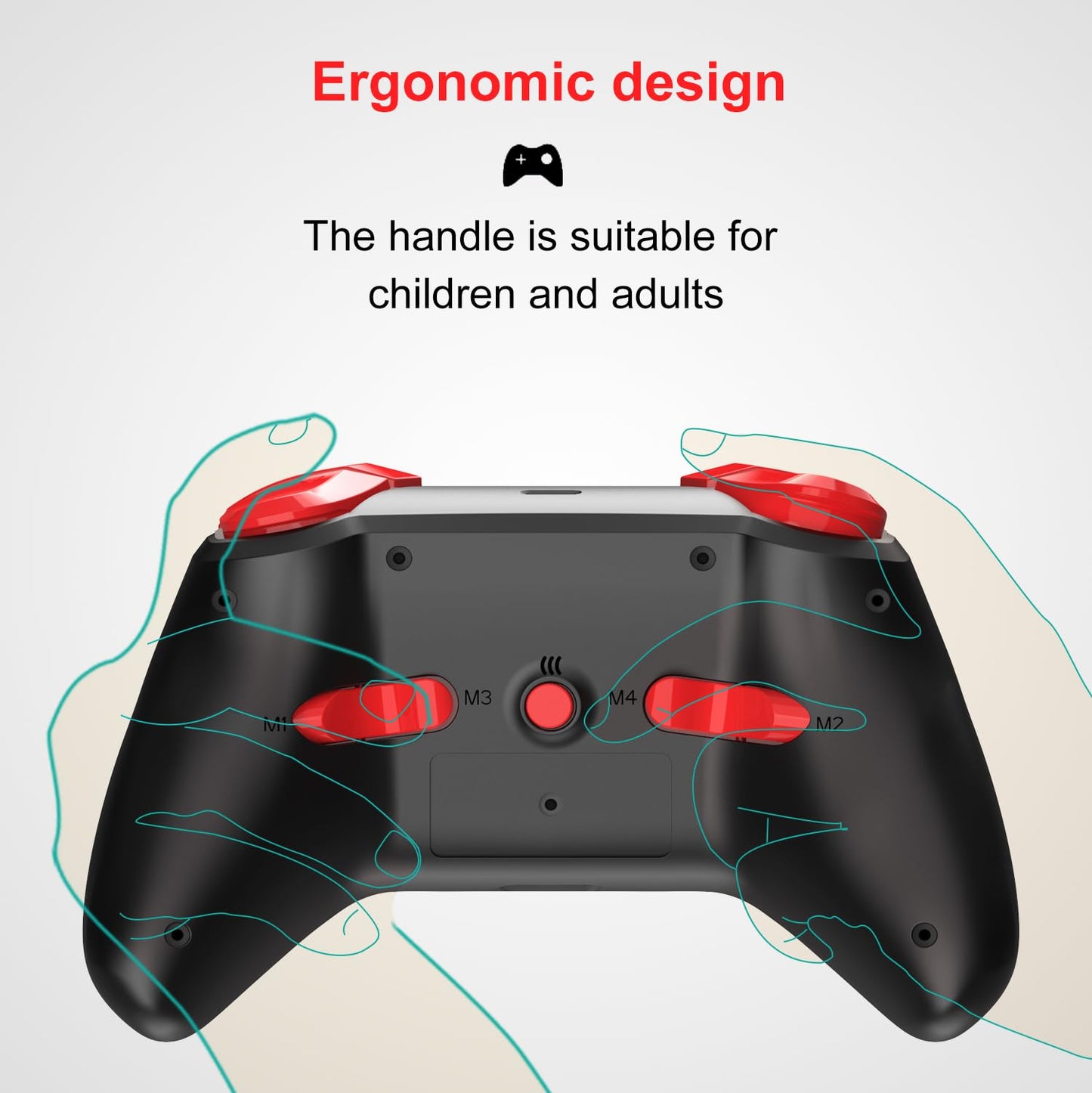 GCHT GAMING Wireless Switch Controller - Turbo Motion Vibration, Compatible with Nintendo Switch/OLED/PC/Android/iOS, Black, Model 5246-b