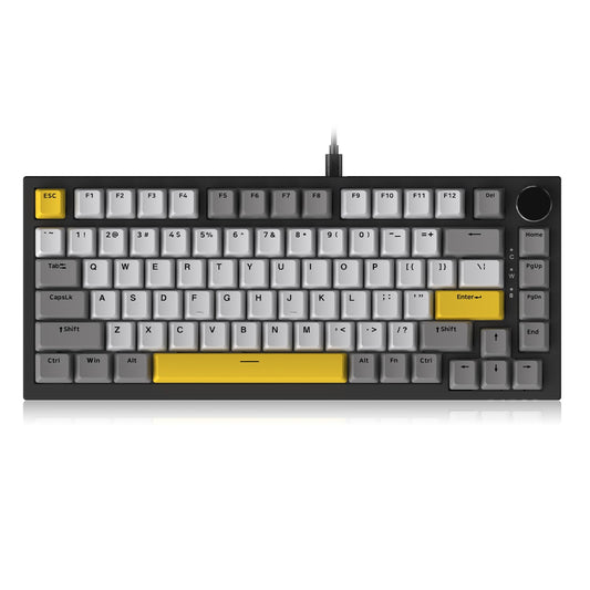 DAIDAI?AJAZZ AK820 75% Wired Gasket Mechanical Keyboard with Volume Knob - South Facing LED - PBT Keycaps - Programmable RGB Hot Swap Keyboard