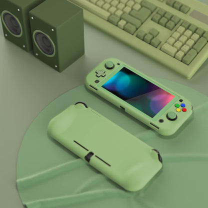 PlayVital ZealProtect Case for Nintendo Switch Lite - Hard Shell, Ergonomic Grip, Matcha Green, Includes Screen Protector & Thumb Caps