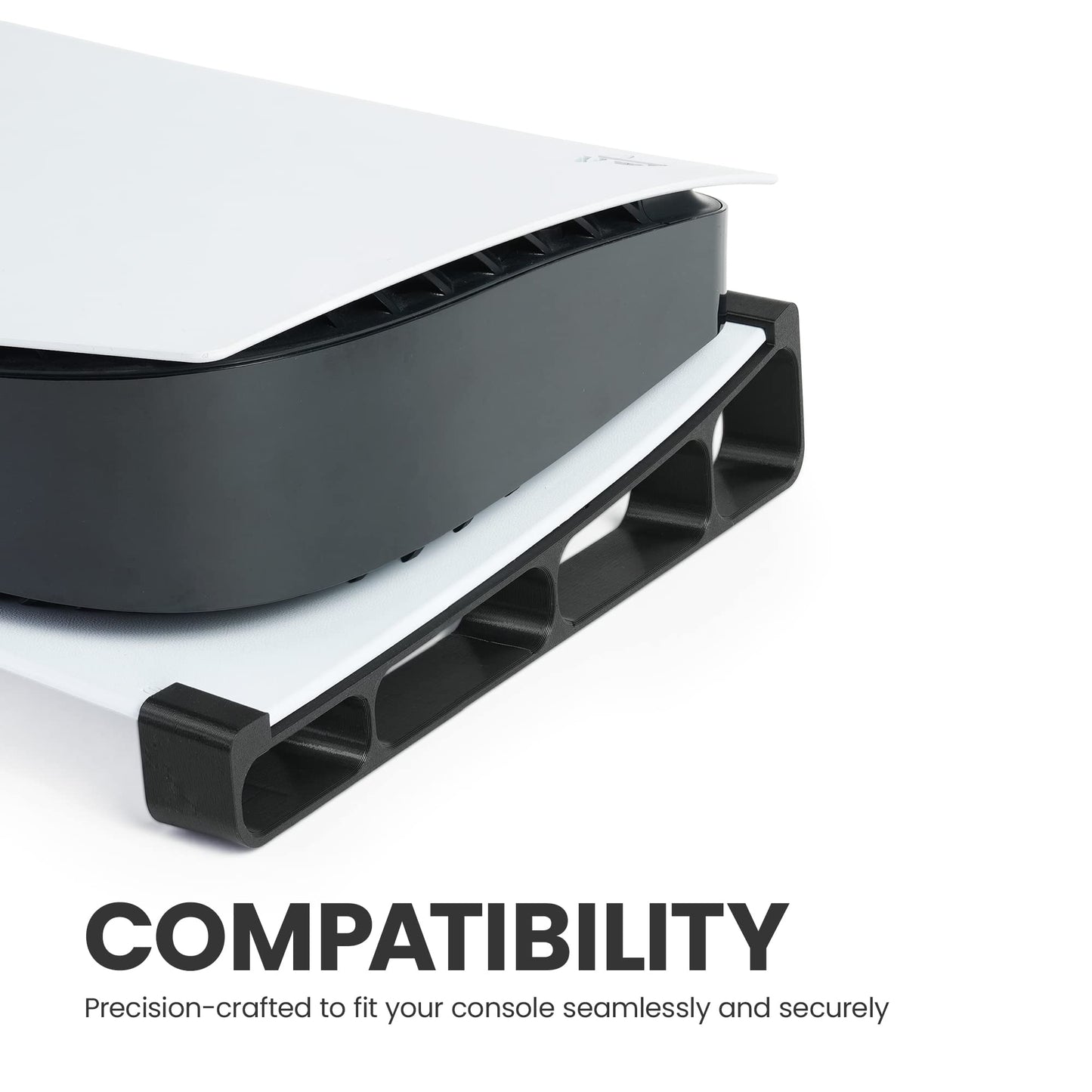 Glistco PS5 Horizontal Stand - Improves Airflow & Stability, Anti-Vibration Base, Galaxy Black, Model PS5-003