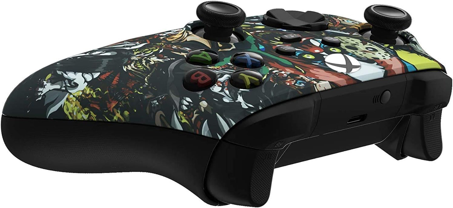 Custom Controllerzz Wireless Controller for Xbox Series X/S & One - Soft Touch Feel, Scary Party Design