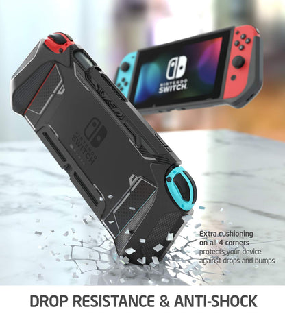Mumba Dockable Case for Nintendo Switch - Blade Series TPU Grip, Ergonomic Design, Black