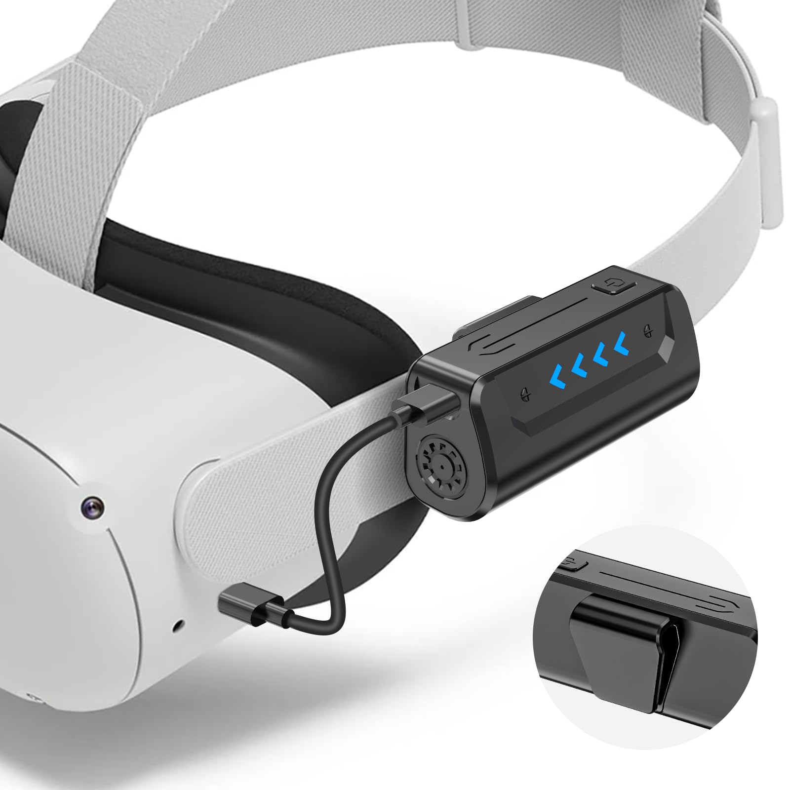 5000mAh Battery Pack for Meta Quest 3/2  Lightweight Extended VR Battery Pack Charger Accessories for Meta Oculus Quest 2/3 Original Head Strap and Elite Strap  for Extra 2-4H Playtime - Black