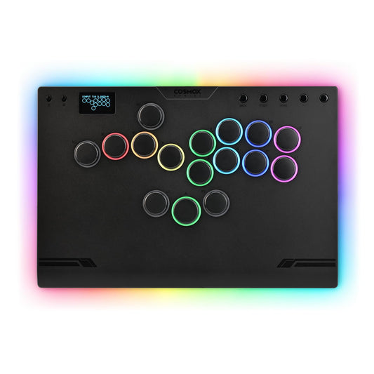 Haute42 Leverless Controller Arcade Stick: Aluminum M Ultra Gen2 Leverless Arcade Stick with Cable Security Clasp & Button LED Rings  Arcade Controller Street Fight for PC/PS3/PS4/Switch Game Low-Profile Switch Arcade Stick Support Hot Swap & SOCD