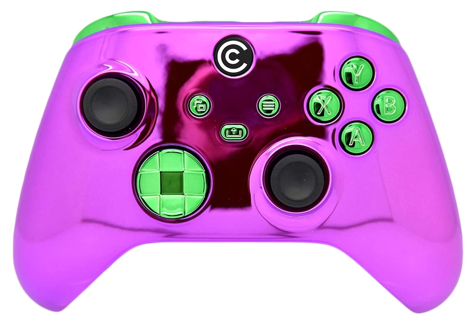 Custom Controllerzz Wireless Controller for Xbox Series X/S & PC - Purple Chrome & Green Chrome Inserts