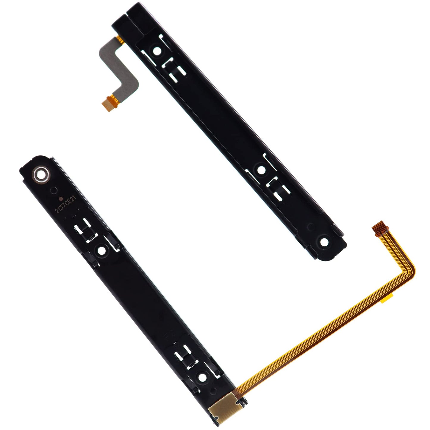 Deal4GO Joy-Con Metal Slider Rails Replacement for Nintendo Switch OLED - Left & Right Rail Set, Black, Model HEG-JCR-01