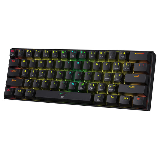 Redragon K630 Dragonborn 60% Wired RGB Gaming Keyboard  61 Keys Compact Mechanical Keyboard with Linear Red Switch  Pro Driver Support  Black