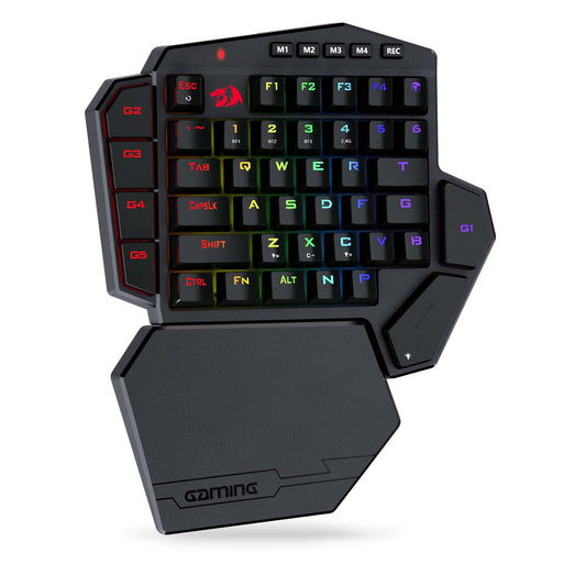 Redragon K585 PRO Wireless One-Handed Mechanical Keyboard  42 Keys 3-Mode RGB 40% Gaming Keypad w/ 7 Onboard Macro Keys  Detachable Wrist Support  Rechargeable Battery (Brown Switch)