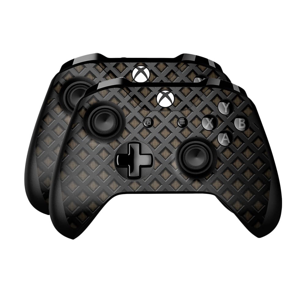 Skin Compatible with Microsoft Xbox One Controller (2 Pack) - Black Wall - Premium 3M Vinyl Protective Wrap Decal Cover - Easy to Apply | Crafted in The USA by MightySkins