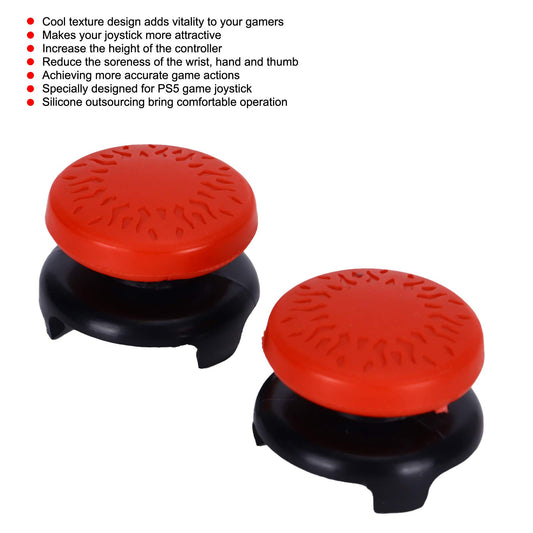 ASHATA 2Pcs Red Thumbstick Grip for PS5 Controller - Durable ABS Joystick Replacement, Model eboxer-1ab9gshfud6554-14