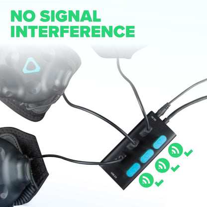 Rebuff Reality 7-Port USB Hub 3.0 with Smart Charging Port - Black, 31.5-inch Cable, Compatible with Vive Tracker 3.0 & VR Dongles