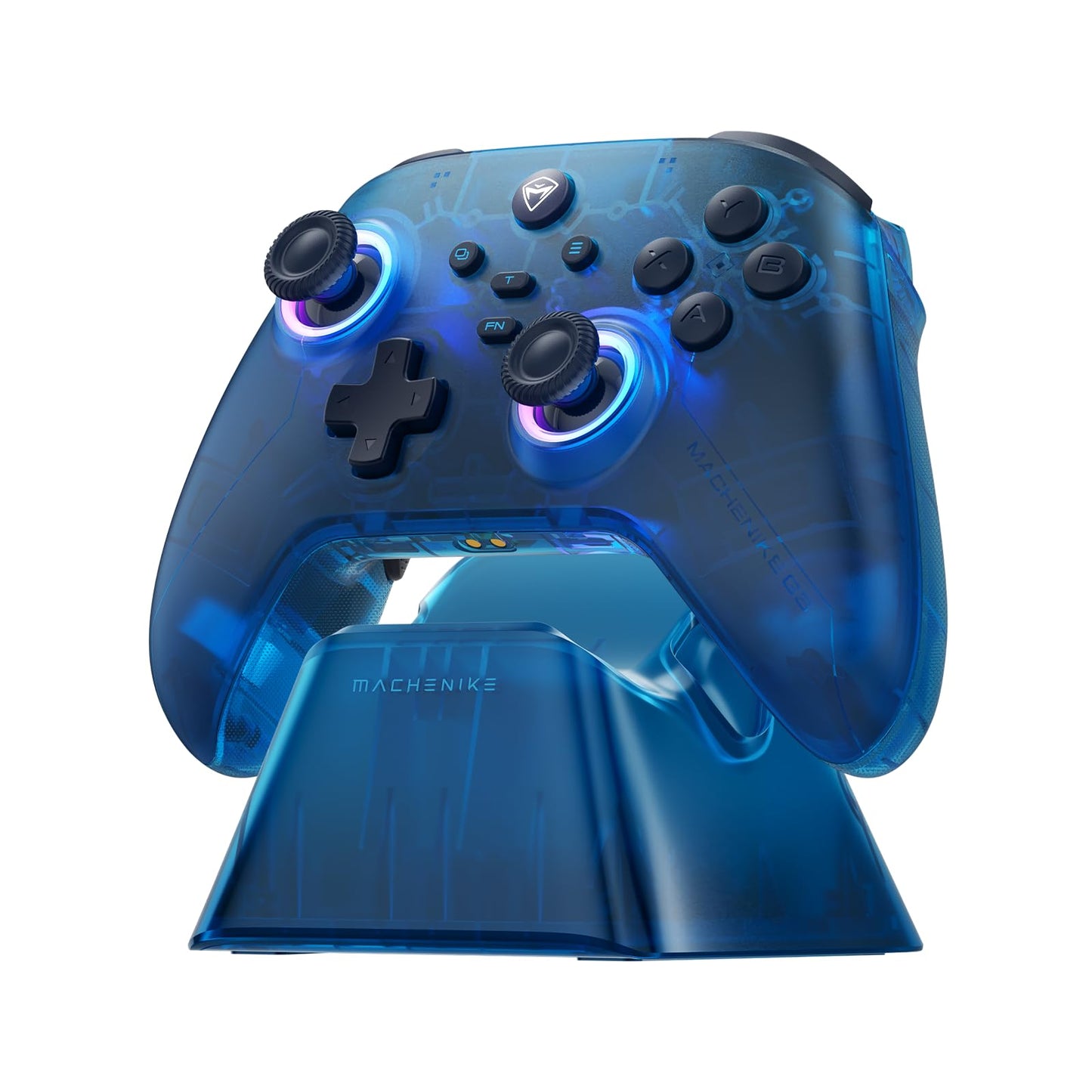 Machenike G3V2 Bluetooth Controller for Pc/Switch/Ios/Android  Hall Effect Joysticks  RGB Lighting Gaming Controller 2 Programmable Buttons 1000mah Battery With Charging Station  Blue [video game]
