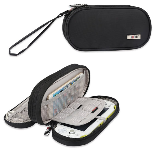 BUBM Double Compartment Storage Case Compatible with PS Vita and PSP  Protective Carrying bag  Portable Tpartyl Organizer Case Compatible with PSV and Other Accessories  Black