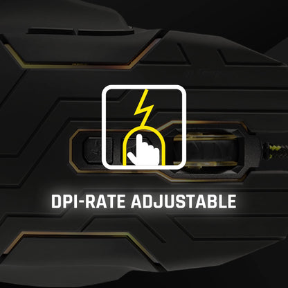 Snakebyte Pro Optical Gaming Mouse - Ergonomic Wired USB, 7 Color LED, Black, Model SB909689