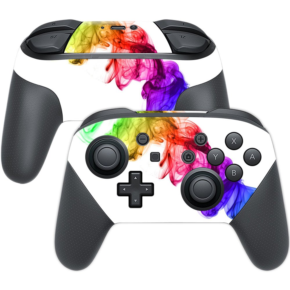MightySkins Skin Compatible with Nintendo Switch Pro Controller - Rainbow Smoke | Protective, Durable, and Unique Vinyl Decal wr