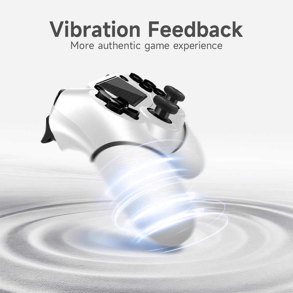 AceGamer Wireless PS4 Controllers - Non-Slip Grip, 2 USB-C Cables, White (2 Pack)