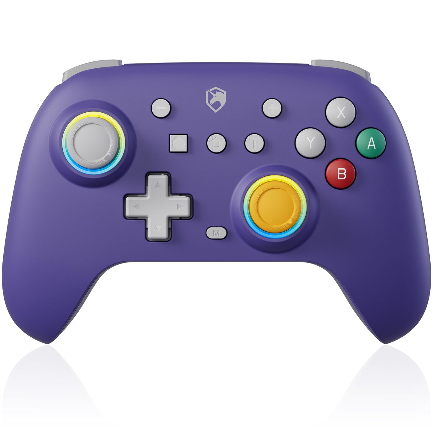 ECHTPower Wireless Switch Controller ES01PE, Hall Joystick, RGB, Turbo, Vibration, Purple, Compatible with Switch 2/OLED/PC/Android/iOS