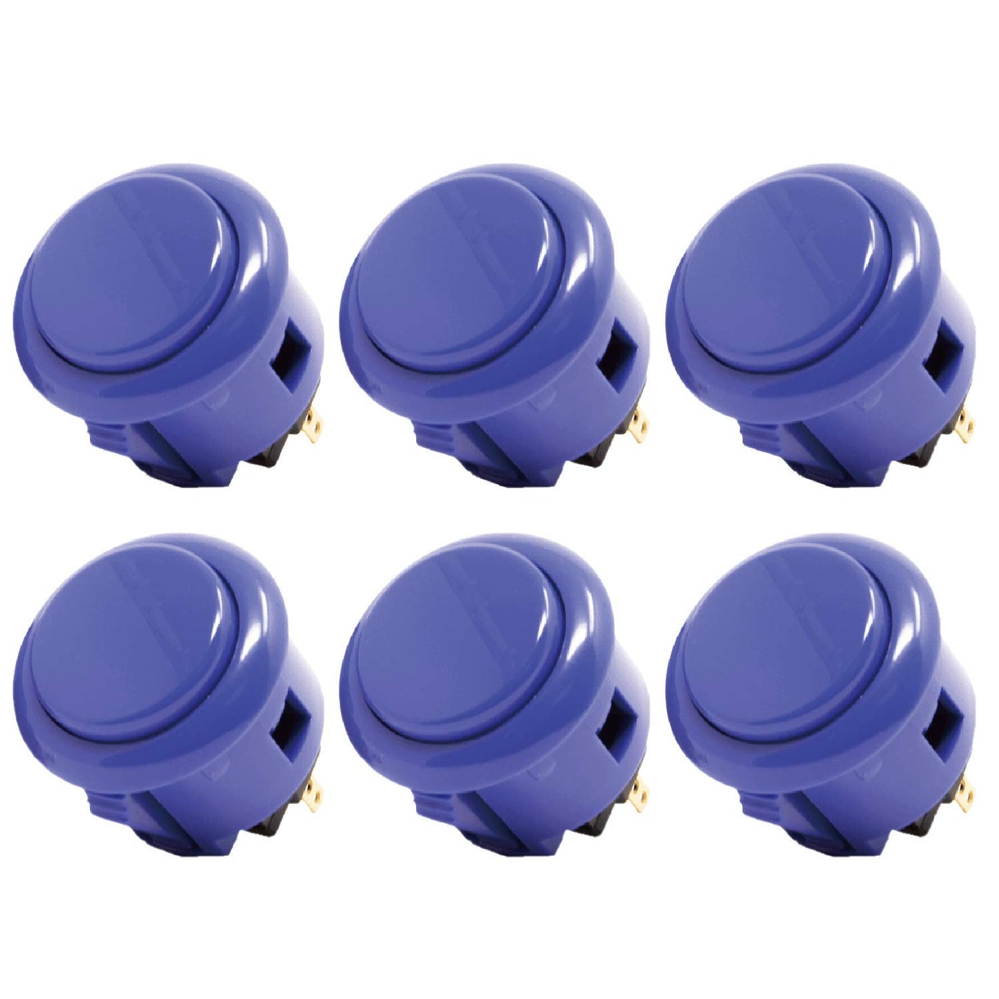 Sanwa 6 pcs OBSF-30 Original Push Button 30mm - for Arcade Jamma Video Game & Arcade Joystick Games Console (Dark Blue)  Use for Arcade Game Machine Cabinet SatNWA