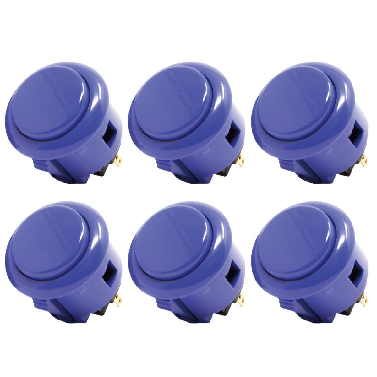 Sanwa 6 pcs OBSF-30 Original Push Button 30mm - for Arcade Jamma Video Game & Arcade Joystick Games Console (Dark Blue)  Use for Arcade Game Machine Cabinet SatNWA
