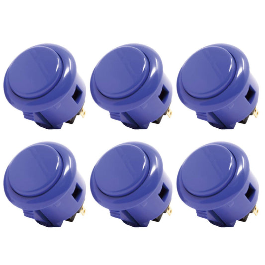Sanwa 6 pcs OBSF-30 Original Push Button 30mm - for Arcade Jamma Video Game & Arcade Joystick Games Console (Dark Blue)  Use for Arcade Game Machine Cabinet SatNWA
