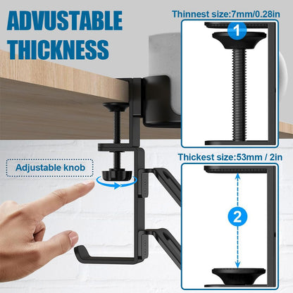Elfzone 360° Rotating Game Controller & Headphone Holder - Clamp On Desk Organizer, Model 1