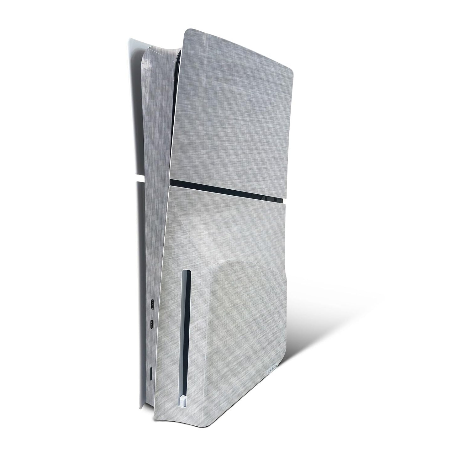 MightySkins Carbon Fiber Skin for PS5 Playstation 5 Slim Disc Edition Console Only - Brushed Aluminium Protective  Durable Textured Carbon Fiber Finish Easy to Apply Made in The USA